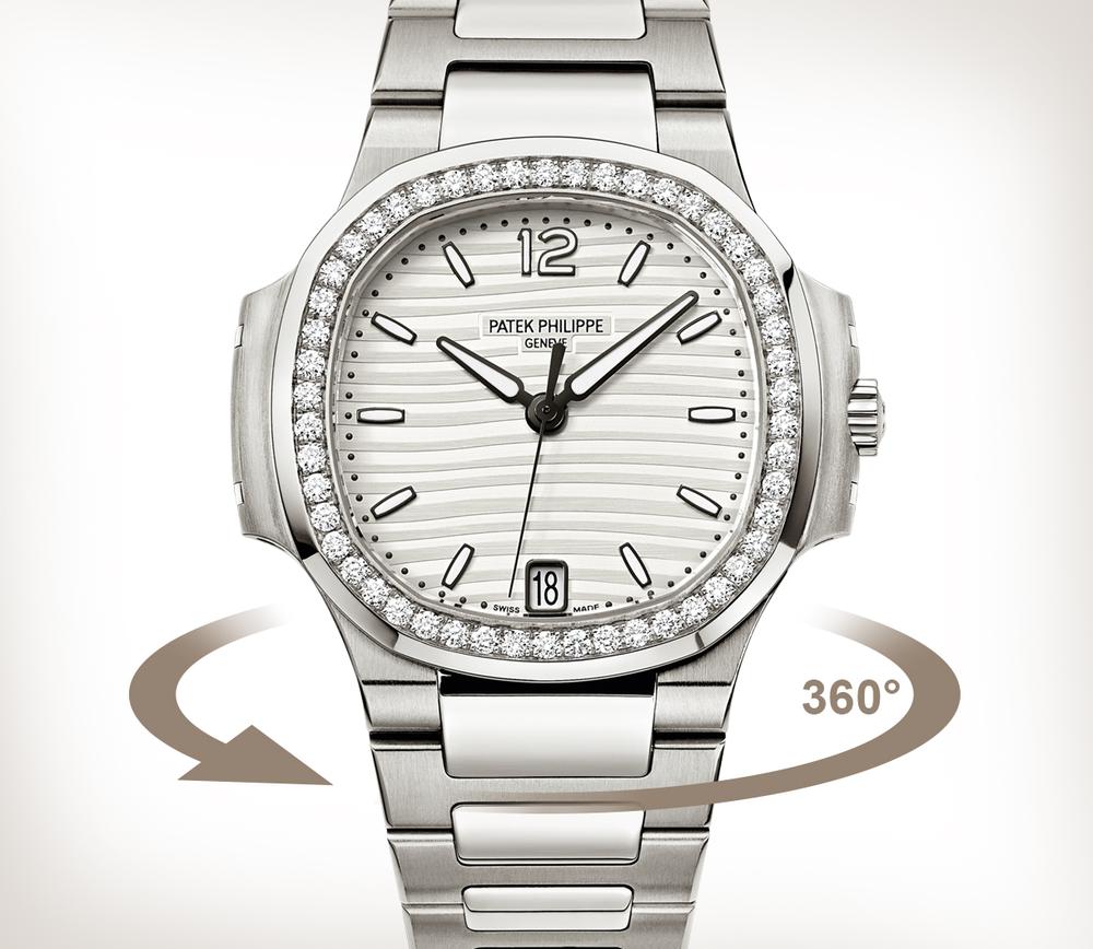 Patek Philippe Nautilus, Reference 7018 | A Stainless Steel And Diamond-set Bracelet Watch With Date And Mother-of-pearl Dial, Retailed By Tiffany &Patek Philippe 3940J Grande Complication Rare German Dial Perpetual Calendar Moonphase Ultra Thin