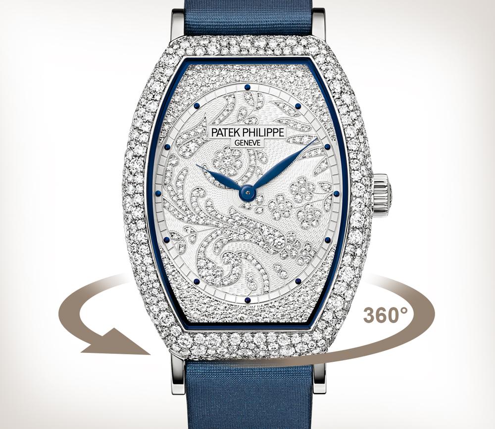 Patek Philippe Twenty4 Medium Blue Diamond Dial Diamond Bezel 4910 10A 012