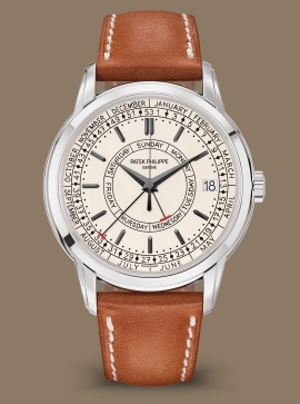 Patek Philippe Complications White Gold Blue Leather Strap 5930G-001