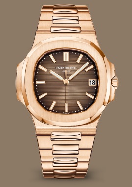 Patek Philippe Preowned Nautilus 40mm 18K Rose & White Gold Grey Dial Two Straps BOX PAPERS COMPLETE