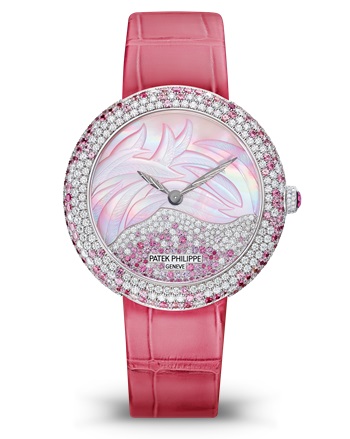 Patek Philippe | Calatrava Diamond & Pink Sapphire Ladies Watch 4899 ...