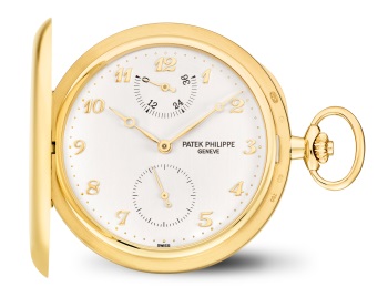 Patek Philippe Yellow Gold Hunter Case Pocket Watch with Power