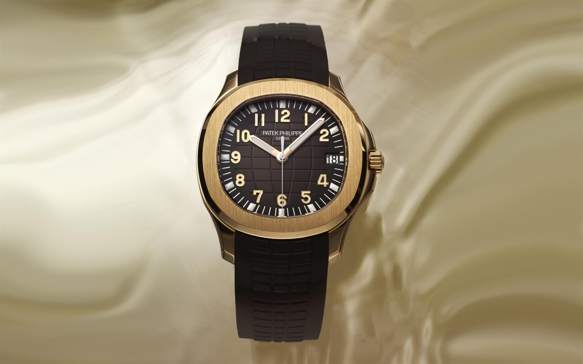 Patek Philippe | Aquanaut or rose bracelet brun 5167R-001