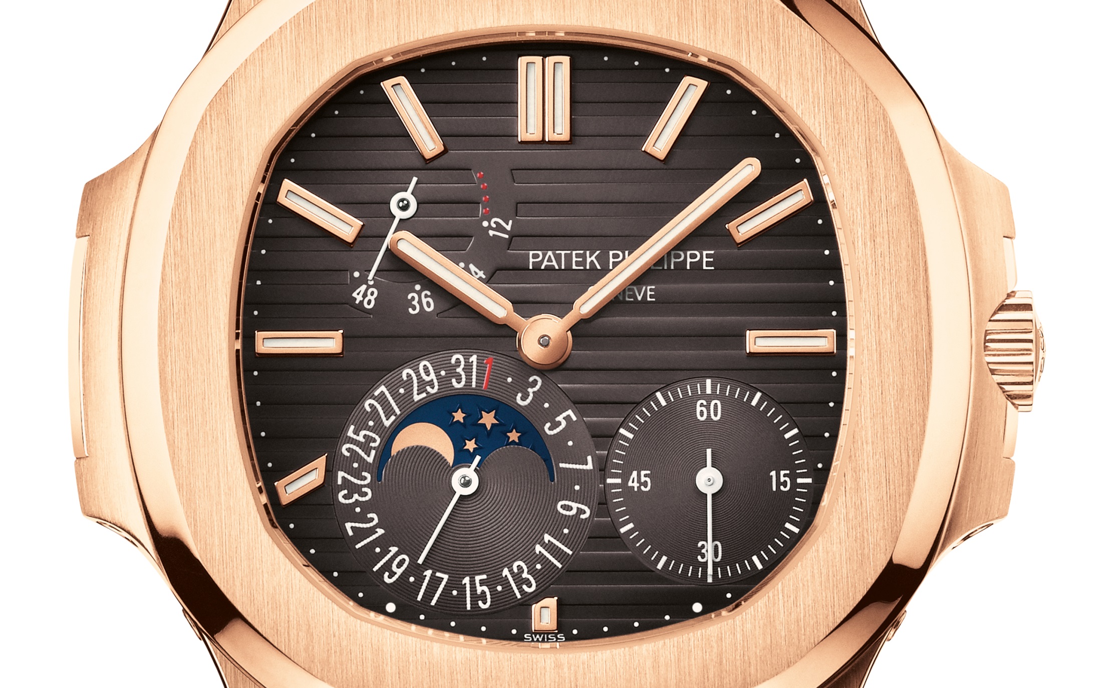 Patek Philippe Nautilus Moon Phase Rose Gold Watch 5712R001