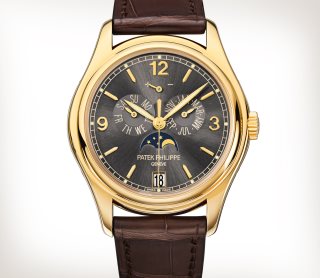 Patek Philippe Complications 5146J-010, Stick Indices, 2011, Very Good, Case Yellow Gold, Band: Leather