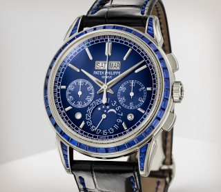 Patek Philippe Grand Complications Chronograph Perpetual Calendar Platinum  Blue Dial 41mm Sapphire Set Bezel 5271/11P-010 - BRAND NEW