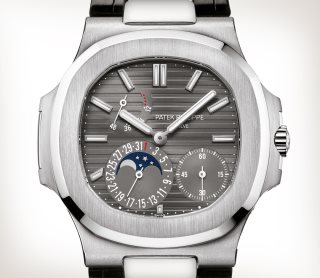 Patek Philippe Nautilus Power Reserve , Geneva Seal White Gold / Grey Dial - With Box And Papers