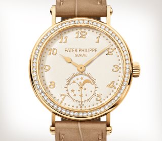 Patek Philippe ساعة تعقيدات مراحل القمر من الذهب الأصفر 7121j 001