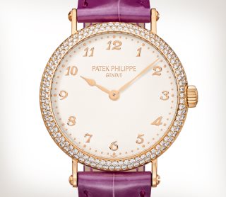 Patek Philippe Calatrava 33mm Brown Satin Diamond Ladies Watch