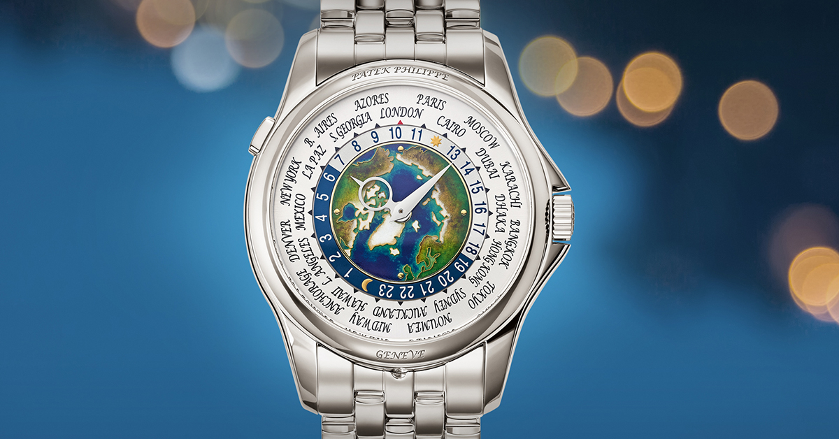 Patek Philippe Ore del Mondo - World Time Wall Clock -OrologPatek Philippe Annual Calendar 18k Rose Gold Diamonds Silver Automat 4947R